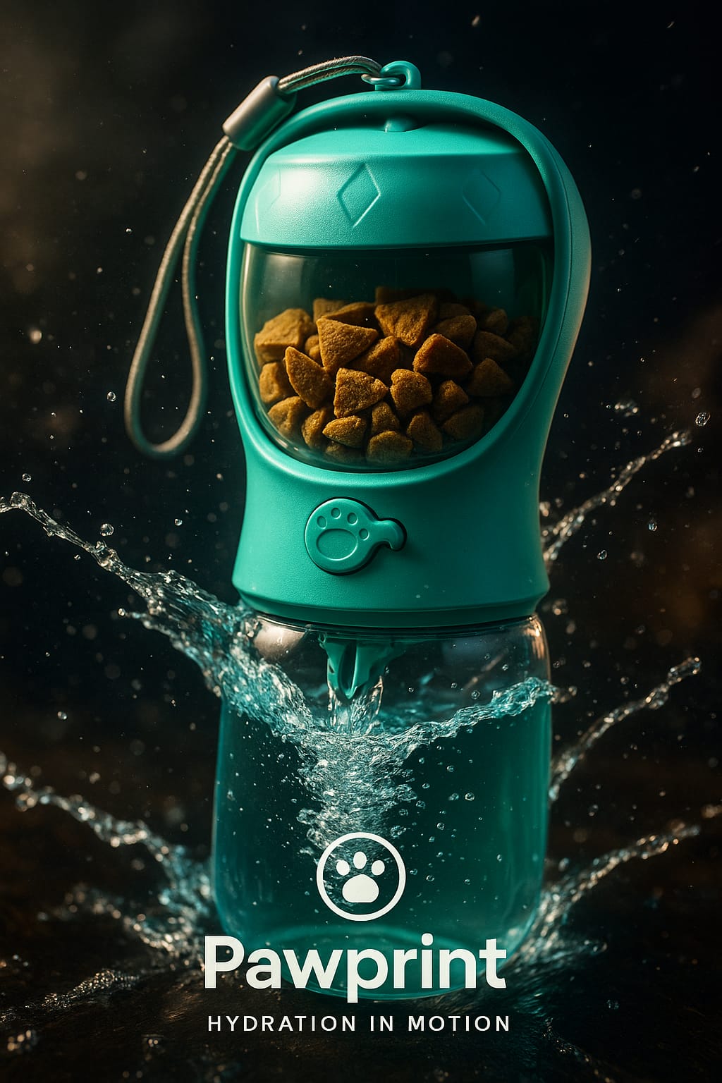 Borraccia Pawprint Acqua e Croccantini On-The-Go.